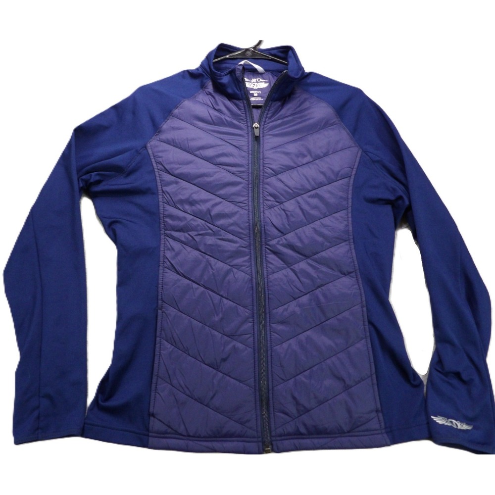 Straight Down Golf Jacket Women Medium M Blue Hybrid Quilted Thermal Lightweight